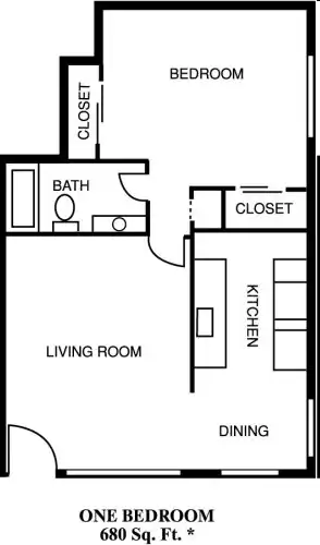 1 Bedroom, 1 Bath 123204 floor plan